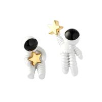 Wild Spaceman Asymmetric Design Earrings Nhll131561 sku image 1