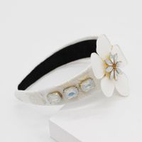 Simple Acrylic White Flower Gemstone Rhinestone Geometric Headband Nhwj131632 sku image 1