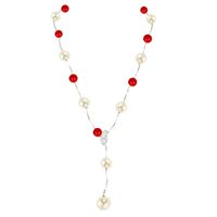 Fashion Long Rhinestone-studded Beads Necklace Nhct131696 sku image 1