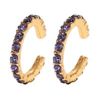 Super Fire C-shaped Alloy Rhinestone Earrings Nhjq131738 sku image 2