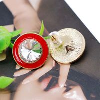 Colored Round Large Gemstone Earrings Nhom131751 sku image 2