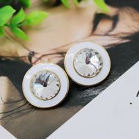 Colored Round Large Gemstone Earrings Nhom131751 sku image 8