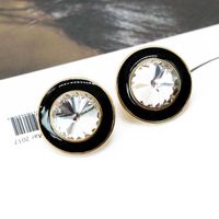 Colored Round Large Gemstone Earrings Nhom131751 sku image 1