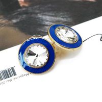 Colored Round Large Gemstone Earrings Nhom131751 sku image 7