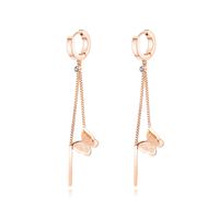 Stylish Sweet Long Tassel Butterfly Titanium Steel Earrings Nhop132238 main image 1