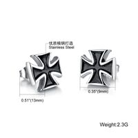 Fashion Cross Titanium Steel Earrings Nhop132244 main image 6