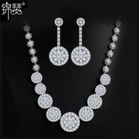 Womens Electroplated Copper And Zircons Jewelry Sets Nhtm132253 main image 2