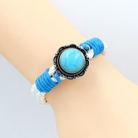 Ethnischer Schmuck Türkis Farbenes Leder Seil Gewebtes Armband Damen Armband Bohemian Handschmuck Großhandel main image 6