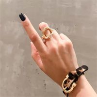Wild Twisted Rope Hollow Brass Openwork Ring Nhyq132273 main image 1