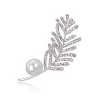 Koreanische Mode Perlen Brosche Damen Diamant Baum Blatt Brosche Brosche Hersteller Heißer Verkauf Im Außenhandel main image 1