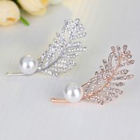 Koreanische Mode Perlen Brosche Damen Diamant Baum Blatt Brosche Brosche Hersteller Heißer Verkauf Im Außenhandel main image 5