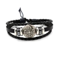 Simple Rétractable Hommes En Cuir De Croix Bouclier Bracelet Européen Et Américain Couple Bracelet Pour Copains Et Copines Cadeau sku image 1