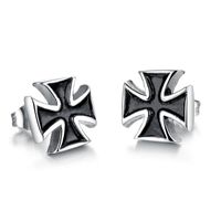 Fashion Cross Titanium Steel Earrings Nhop132244 sku image 1