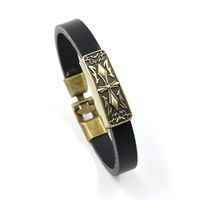 Fashion Cross Alloy Leather Bracelet Nhhm132278 sku image 1