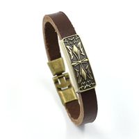 Fashion Cross Alloy Leather Bracelet Nhhm132278 sku image 2