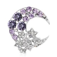 Fashion Cute Star Moon Alloy Rhinestone Brooch Nhdr132314 sku image 2