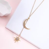 Fashion Simple Star Moon Rhinestone Alloy Necklace Nhqd132432 main image 5