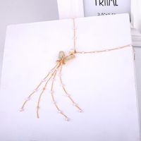 Cute Butterfly Fringe With Rhinestone Alloy Necklace Nhqd132471 main image 4