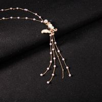 Cute Butterfly Fringe With Rhinestone Alloy Necklace Nhqd132471 main image 5