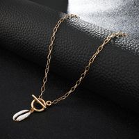 Fashion Simple Geometric Circle Word Buckle Alloy Shell Necklace Nhgy132473 main image 4