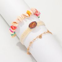 Creative Silk Screen Shell Stone Hand-woven Bracelet 3 Piece Set Nhnz132479 main image 3