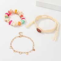 Creative Silk Screen Shell Stone Hand-woven Bracelet 3 Piece Set Nhnz132479 main image 5