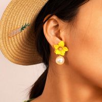Stylish And Simple Versatile Three-dimensional Beads Flower Earrings Nhgy132494 main image 1