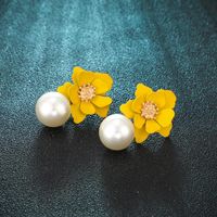 Stylish And Simple Versatile Three-dimensional Beads Flower Earrings Nhgy132494 main image 4