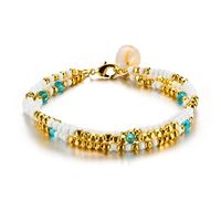 Colored Rice Beads Shell Alloy Anklet Bracelet Nhgy132499 main image 6