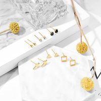 Fashion Cross Geometry Alloy Resin Earrings Set Nhxs132531 main image 1