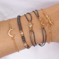 Europäische Und Amerikanische Grenz Überschreitende Neue Accessoires Mode Einfache Liebe Fünfzackige Stern Mond Kombination Sechsteiliges Armband Armband main image 3