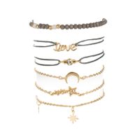 Fashion Simple Love Five-pointed Star Moon Combination Bracelet Six-piece Nhgy132568 main image 4
