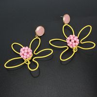 Koreanische Persönlichkeit Einfache Blumen Ohrringe Grenz Überschreitende Reis Perlen Blumen Kern Ohrringe Weibliche Pendant main image 4