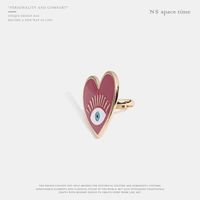 Europäische Und Amerikanische Hands Chmuck Modeschmuck New Angel Eye Ring Legierung Tropf Öl Liebe Pfirsich Herz Mädchen Ins Ring main image 5