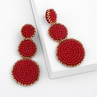 Fashion-shaped Round Mosaic Rice Beads Imitated Crystal Earrings Nhas132599 main image 1
