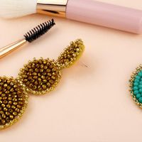 Fashion-shaped Round Mosaic Rice Beads Imitated Crystal Earrings Nhas132599 main image 5