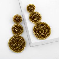 Fashion-shaped Round Mosaic Rice Beads Imitated Crystal Earrings Nhas132599 main image 6