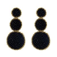 Fashion-shaped Round Mosaic Rice Beads Imitated Crystal Earrings Nhas132599 main image 7