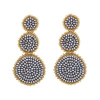 Fashion-shaped Round Mosaic Rice Beads Imitated Crystal Earrings Nhas132599 main image 9