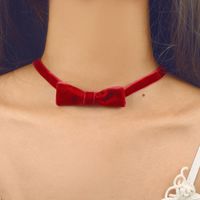 Korean Velvet Bell Velvet Bow Short Necklace Nhgy132614 main image 3