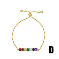 Gemmes De Couleur Bijoux Irrégulière Coloré Zircon Bracelet Européen Et Américain Romantique Or Coeur Bracelet Ornement En Gros Brb58 main image 6