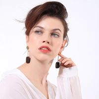 Schmuck Welt Schmuck 925 Silberne Nadel Ohrringe Weibliche Geometrische Holz Ohrringe Japanischen Und Koreanischen Stil Mode Gesicht Dünne Ohrringe Me00183 sku image 1