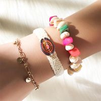 Creative Silk Screen Shell Stone Hand-woven Bracelet 3 Piece Set Nhnz132479 sku image 1