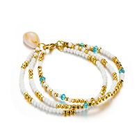 Colored Rice Beads Shell Alloy Anklet Bracelet Nhgy132499 sku image 1