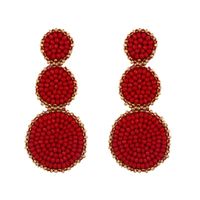 Fashion-shaped Round Mosaic Rice Beads Imitated Crystal Earrings Nhas132599 sku image 1