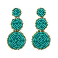 Fashion-shaped Round Mosaic Rice Beads Imitated Crystal Earrings Nhas132599 sku image 2