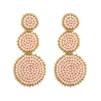 Fashion-shaped Round Mosaic Rice Beads Imitated Crystal Earrings Nhas132599 sku image 4