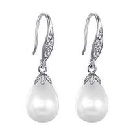 Womens Teardrop-shaped Copper-plated White Alloy Korea Earrings Nhtm138853 main image 1