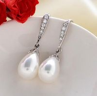 Womens Teardrop-shaped Copper-plated White Alloy Korea Earrings Nhtm138853 main image 3
