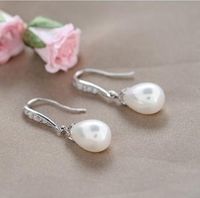 Womens Teardrop-shaped Copper-plated White Alloy Korea Earrings Nhtm138853 main image 4